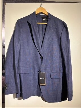 BOSS Men's Dark Navy Blue Sport Coat Blazer